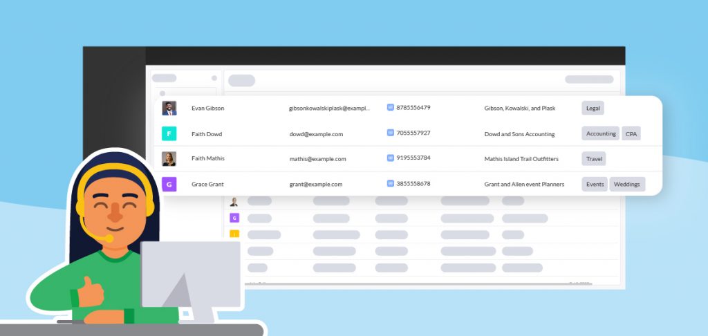 Tailor your Contacts display for your business Contacts panel in the CRM from tawk.to