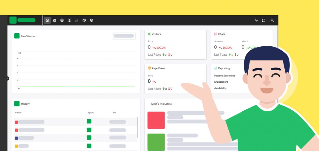 New, simplified dashboard Business owner with the tawk.to dashboard