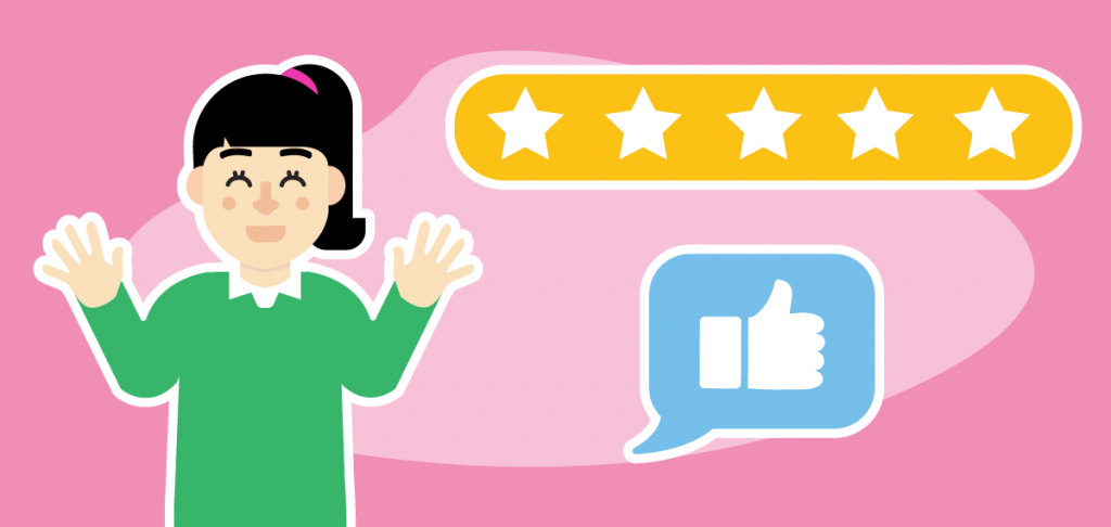 User satisfaction Business owner with positive reviews